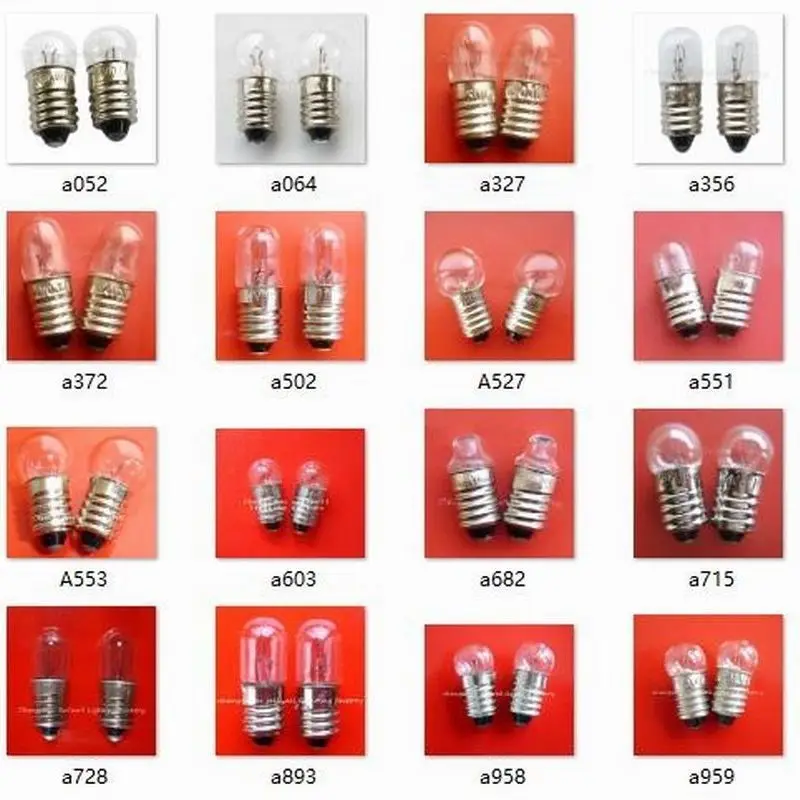 10pcs instruments bulb screw E10 lamp holder 1 2v3v6v12v18v24v30v60v110v220v Vintage Retro Antiqu