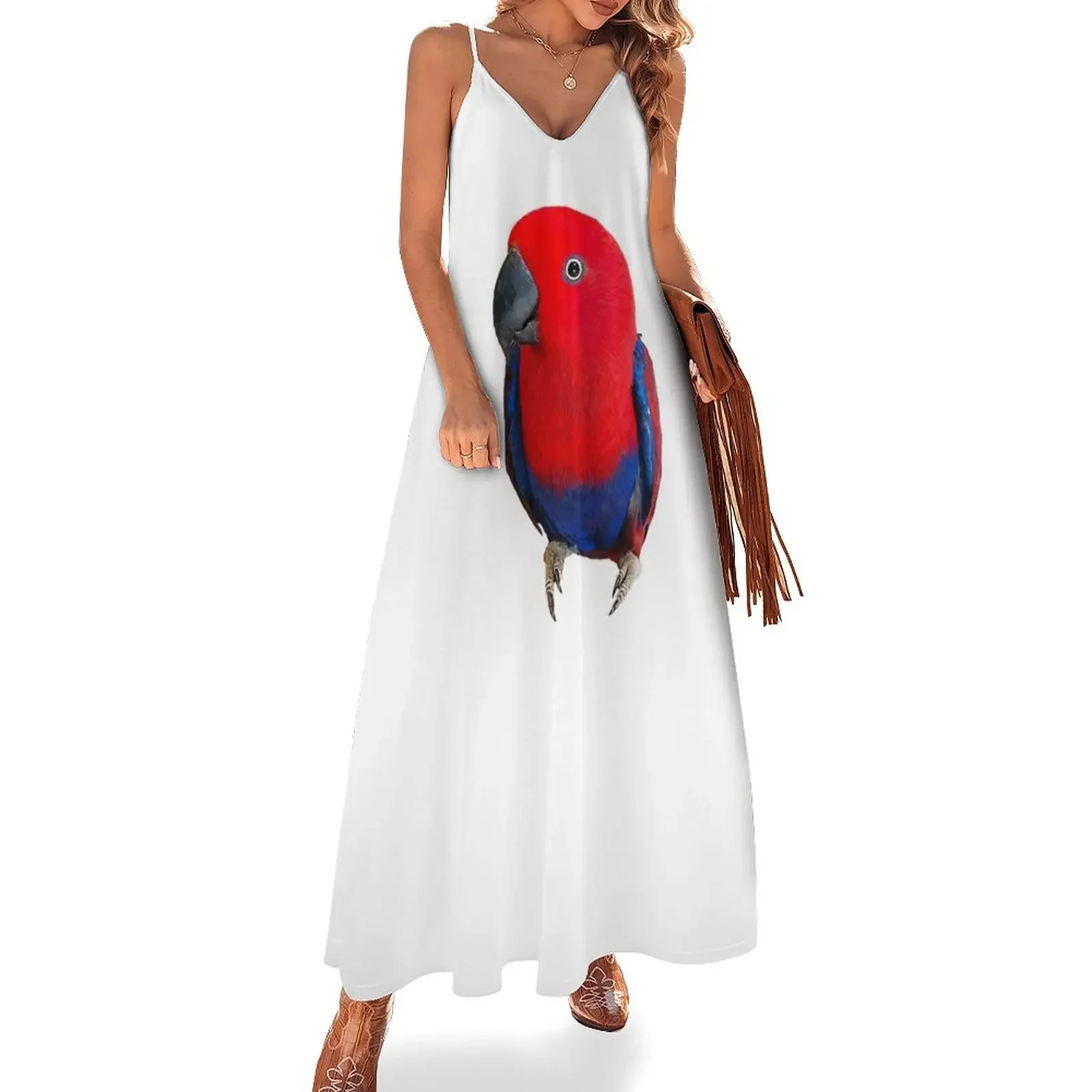 

Eclectus Parrot Female - Absolutely Stunning Bird! Sleeveless Dress dress korean style summer women's suit