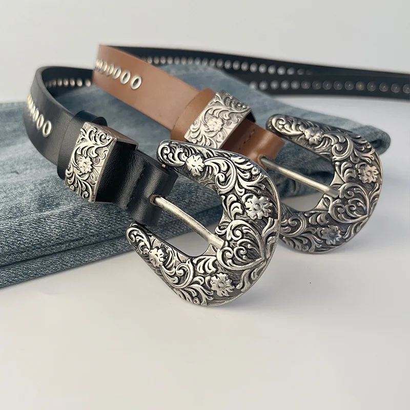 المرأة خمر جلد طبيعي مصمم مشد الإناث Cummerbund معطف حزام فستان Decration حزام ضيق J838