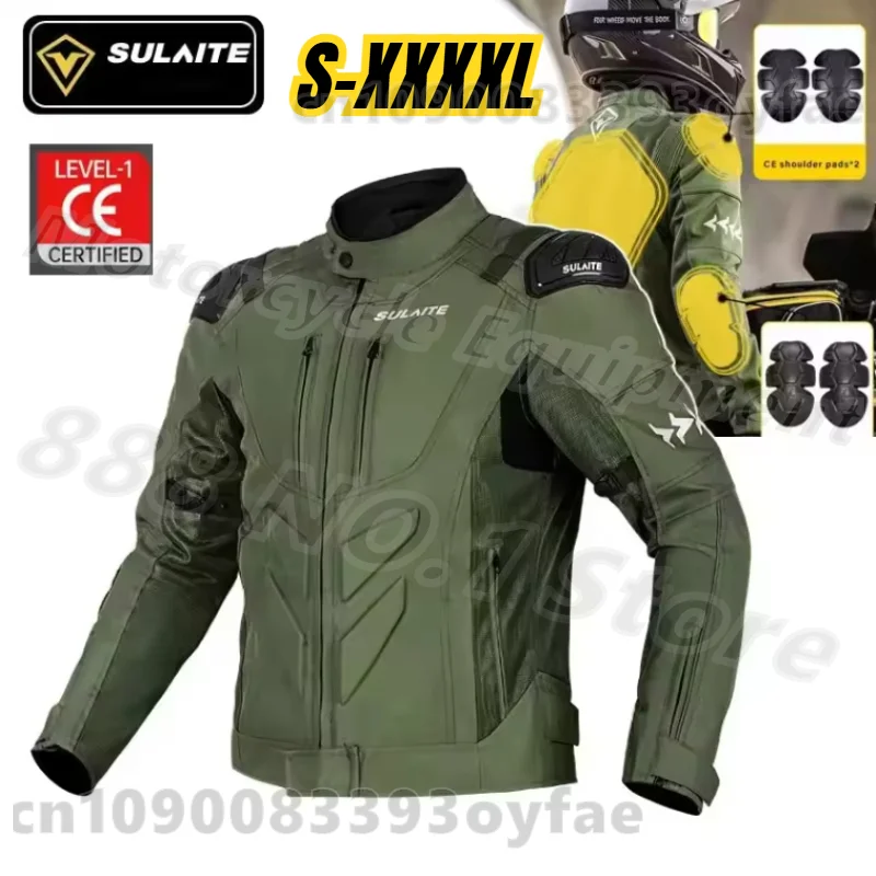 

Мотокуртка SULAITE летняя, дышащая, для шоссейных гонок, с защитой груди, мужская, с броней