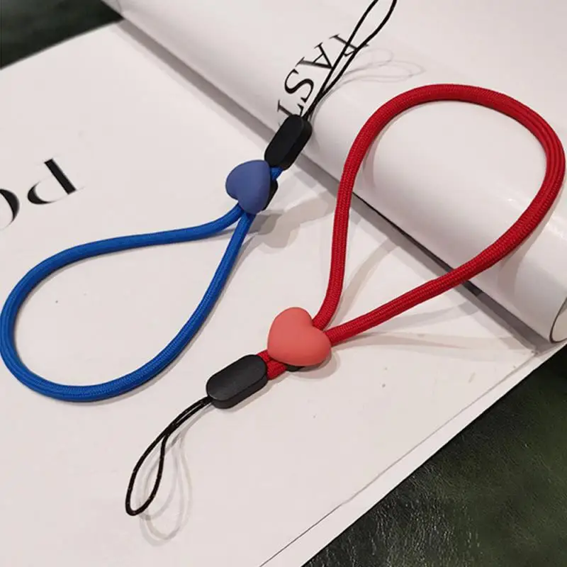 Fashion Mobile Phone Short Wrist Strap Peach Heart Resin Accessories Lanyard for Keys Phone Strap Elastic Mobile Phone Lanyard