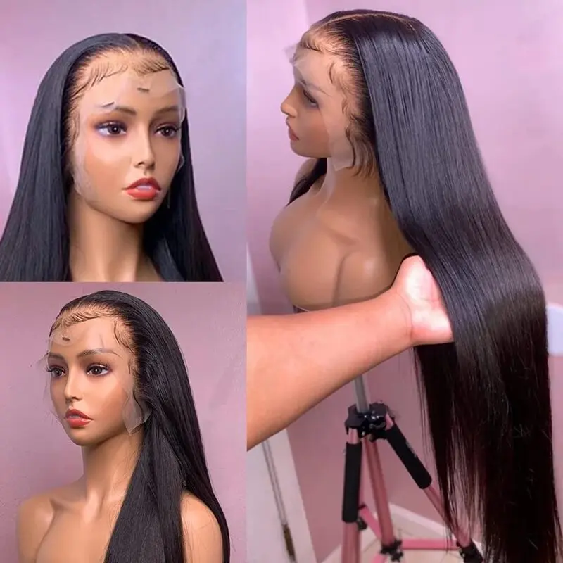 HD Lace Front Human Hair Wigs Straight 13x4 13x6 Transparent Lace Frontal Human Hair Wigs Pre Plucked 360 Lace Wigs For Women