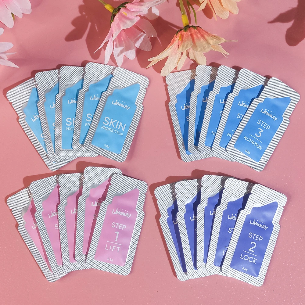 Libeauty 5 peças/lote #1 #2 #3 #4 sachê loção de levantamento de cílios perm lash lift kit loção nutrição cílios maquiagem dos olhos ferramentas de beleza