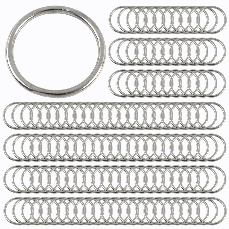

5Pcs 15-100mm O Ring for Keychain Stainless Steel Buckle Backpack Loop Clasp Metal Buckles Bag Strap Rings Hook Carabiner Clips