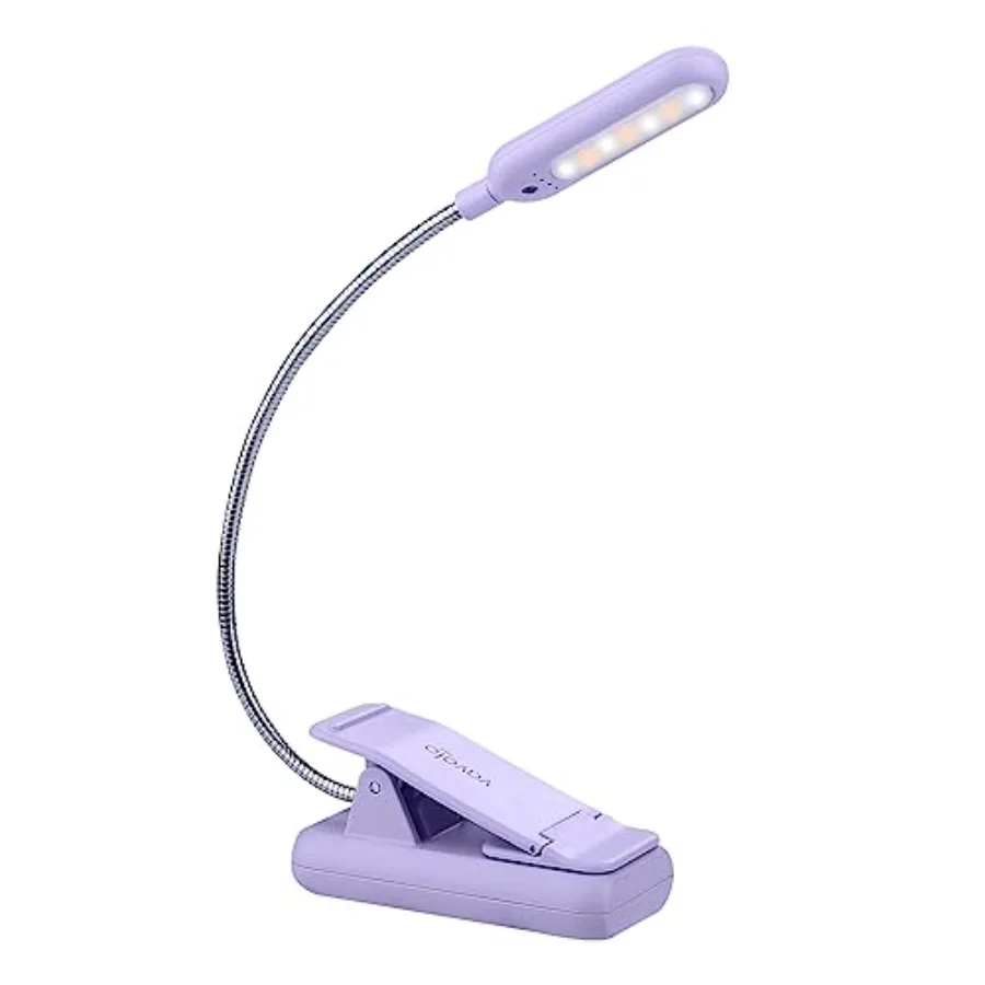 

Rechargeable Book Light for Reading in Bed,7 LED Reading Light with 9-Level Warm Cool Daylight, Eye Care Lamp with Power Indica