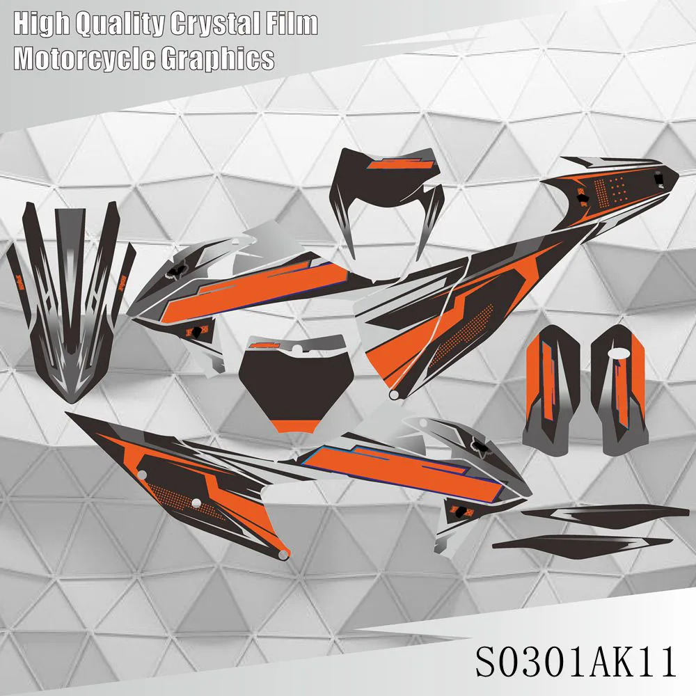 For KTM 125 250 300 350 450 500 SX SXF EXC EXCF XCW XCF 2011-2023 Graphics Decals Stickers Kit Motorcycle Background