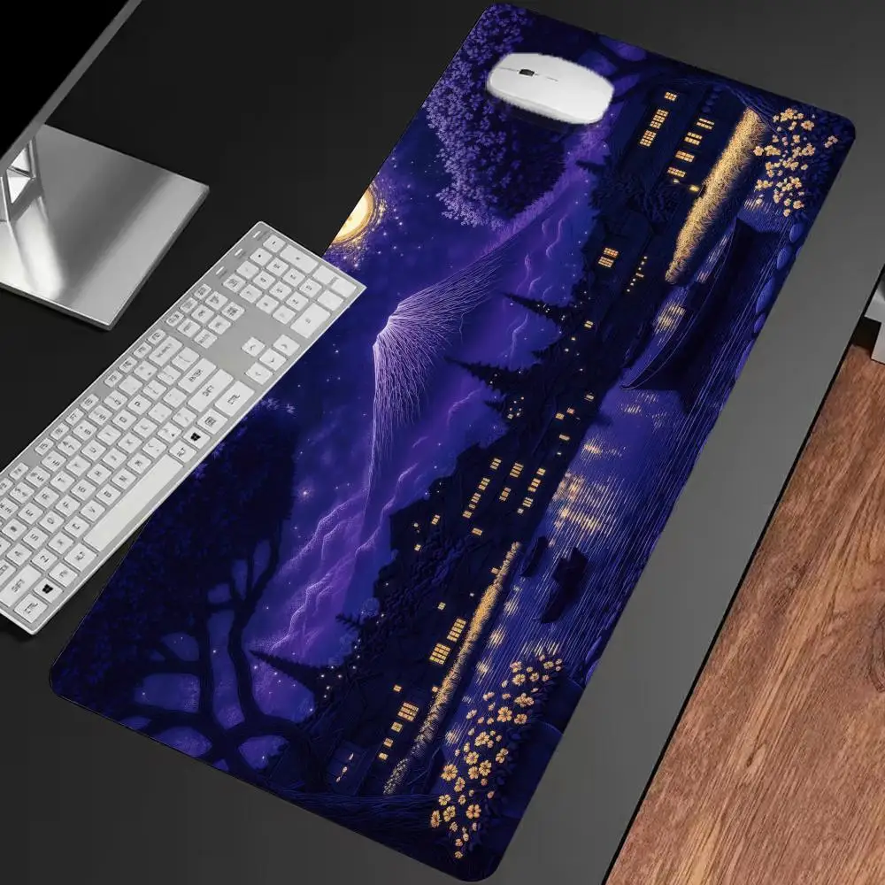 

Violet Fuji Village Mouse Pad Multi-Size non-slip Gaming mouse pad Gamer E-Sports Game Mechanical Keyboard XXL Desk Mat