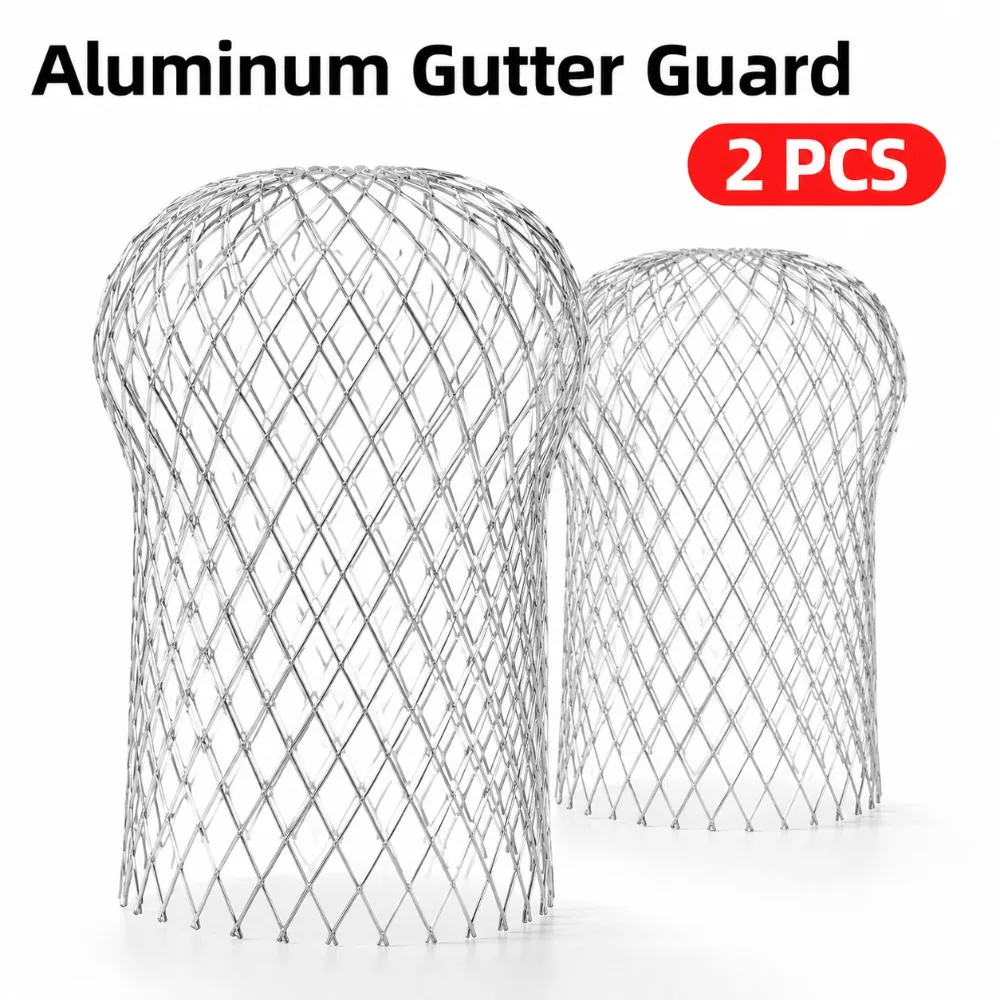 Metal Gutter Filter Mesh Leaf Debris Guard Drain Pipe Cover for Downpipe Rainwater System Roof Garden and Home Maintenance