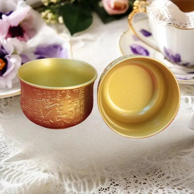

Impact-resistant Original Brass Opulence Inducing Mini Baifu Rice Flask Baifu Jar Cup Interior Embellishment Items