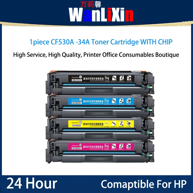 

1 шт. картридж с тонером CF530A CF531A CF532A CF534A с чипом, совместимый с принтерами HP MFP M180/180n/M181/181fw M154