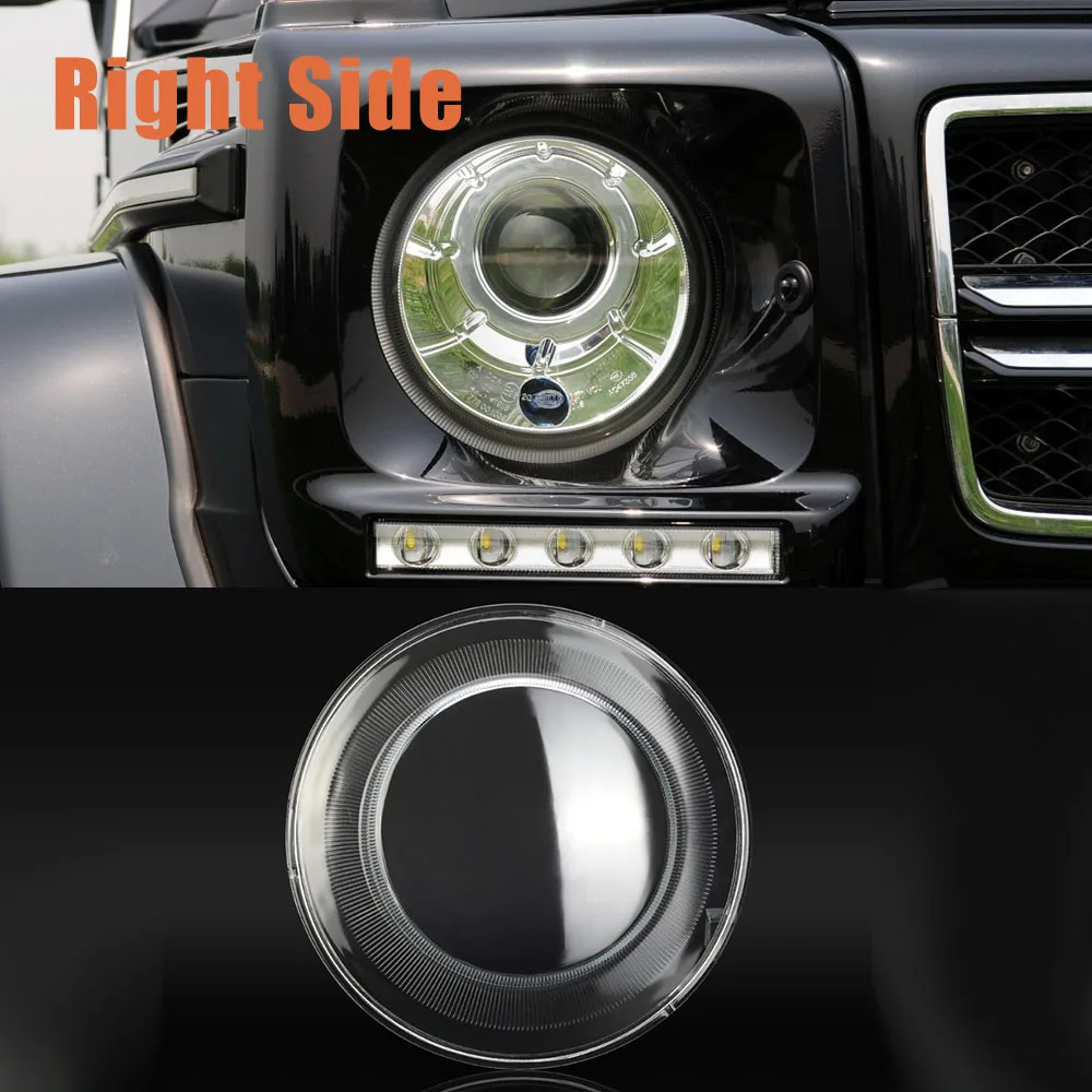 Right Side for Mercedes Benz W463 G350 500 550 G63 07-18 Car Headlight Lens Cover Head Light Lampshade Glass Light Shell