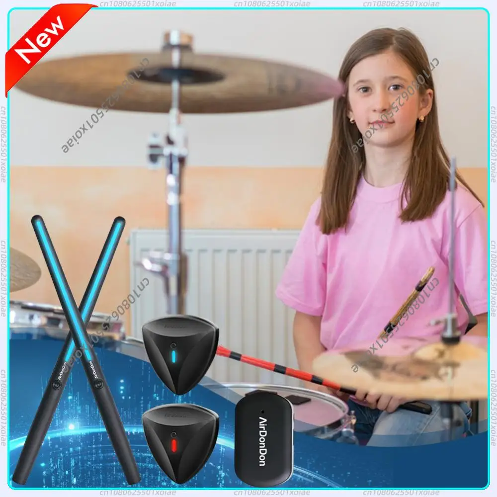 portable-air-drum-set-air-drum-adapter-bluetooth-compatible-virtual-drum-sticks-realistic-effect-for-beginners-professionals