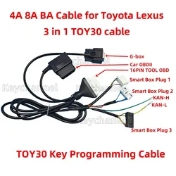 Toy30 Cable 4A 8A BA Smart Key Program Cable 16pin OBD Cable for Autel OBDSTAR K518 Xhorse Key Tool Plus for All Toyota Lexus