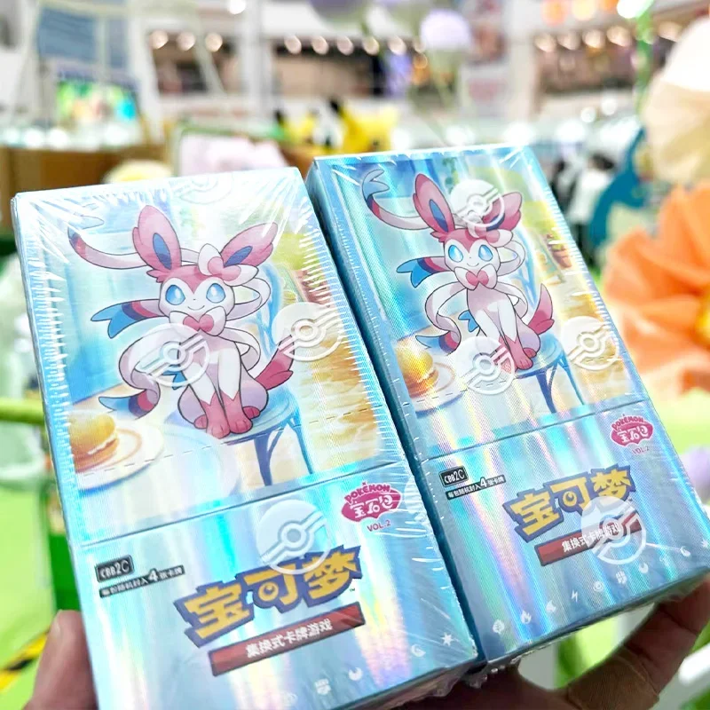 

In Stock Original Game Cards Gem Pack Vol.2 Chinese Cards PTCG Eevee Album Scarlet and Violet Trading PTCG Bag Box Card Toy Gift
