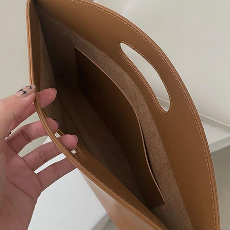 Women's Handbag New Large-capacity File Bag Fashionable Versatile Commuter Bag Leather Briefcase Envelope Clutch Bag view 6