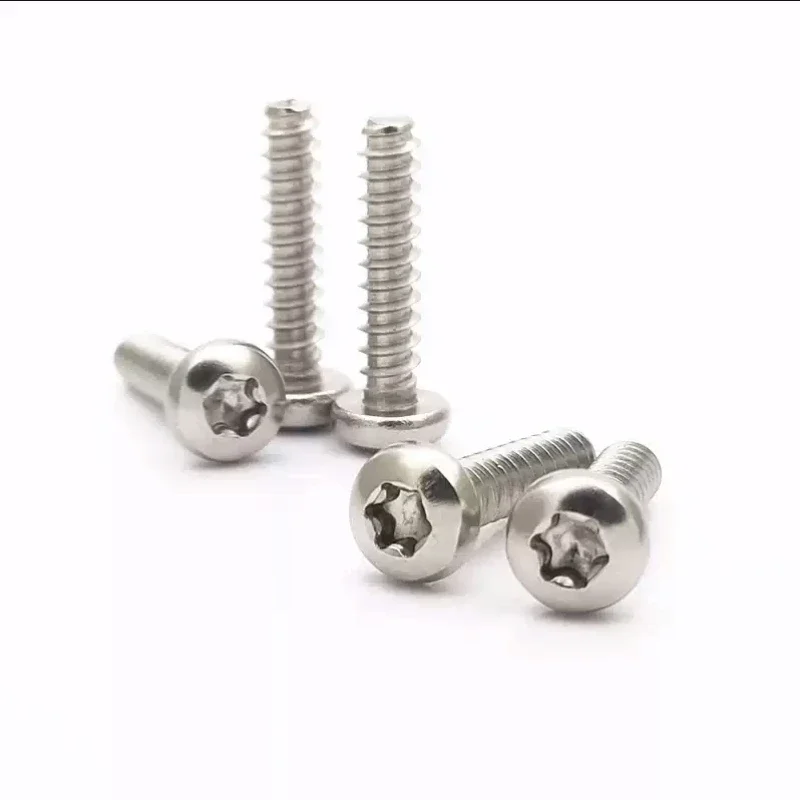 Śruba samogwintująca Torx ze stali nierdzewnej 304, okrągła, z płaskim końcem, z rowkiem Torx, typu Pan Torx, klasy St2-st4.2