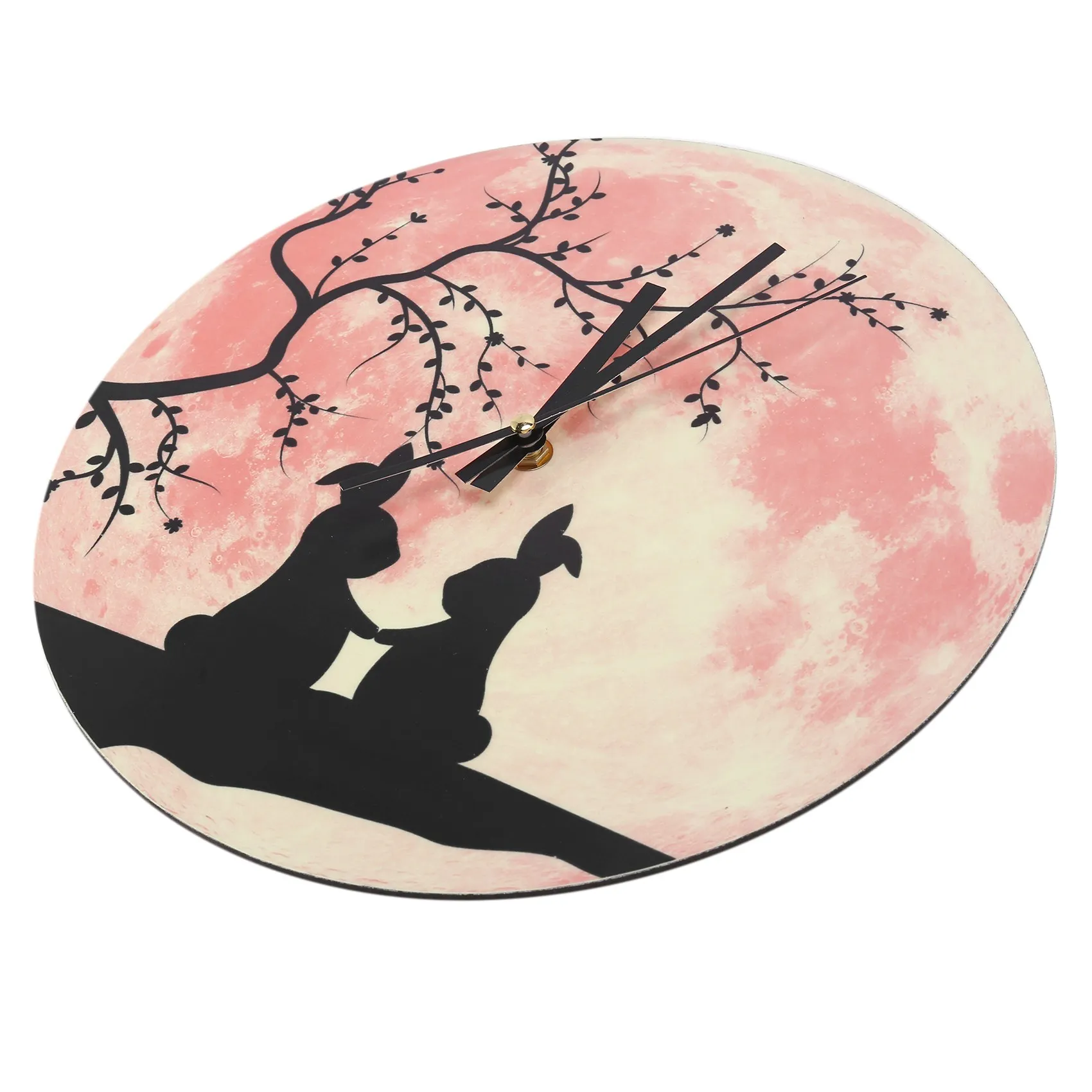Lovely Wall Clock Glowing Moon Luminous Moonlight Glow In The Dark Clock For Kids Living Room Baby Playroom Home Office ()