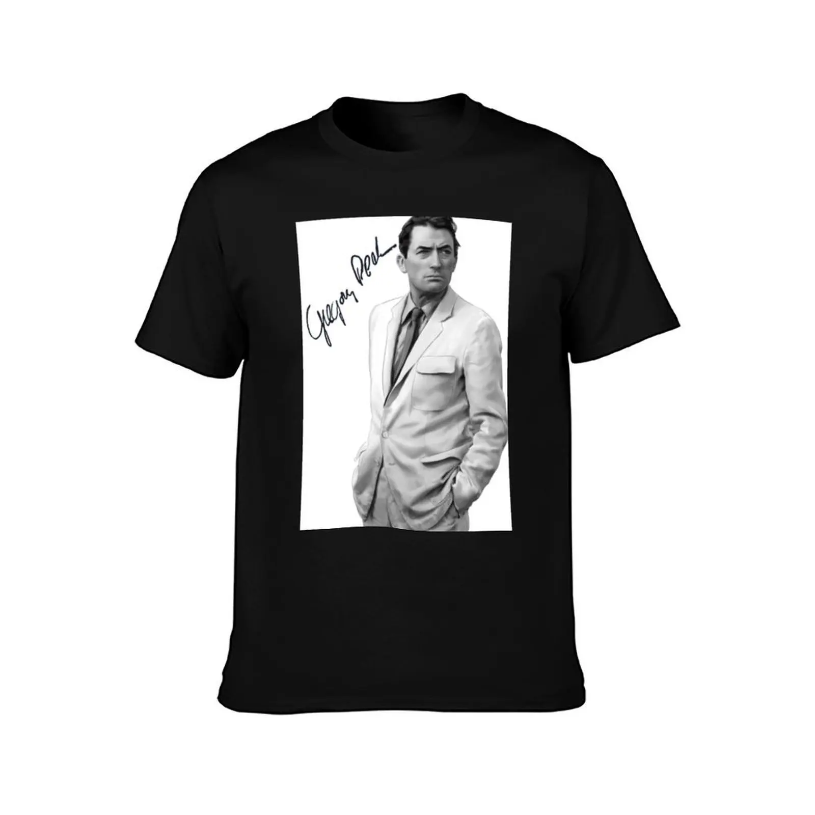 Gregory Peck 6 T-Shirt, Summer Casual Cotton Tee, Oversized Streetwear Tops, Vintage Graphic Print, Loose Fit Short Sleeve