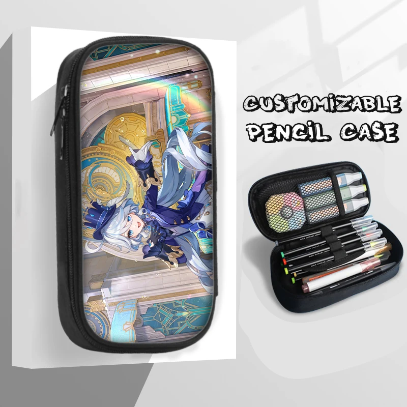 

21cm X 10cm Fulina Graffiti Pencil Cases Pretty Stationery Large Capacity Exclusive School Supplies Cute Character Pencil Case