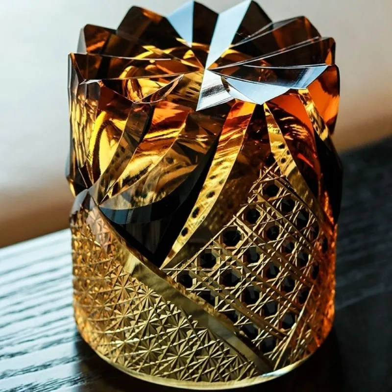 Black Samurai Whiskey Glass Edo Kiriko Premium Hand Polished High-end Art Craft Luxury Collectible Gift for Men Home Bar New Hot