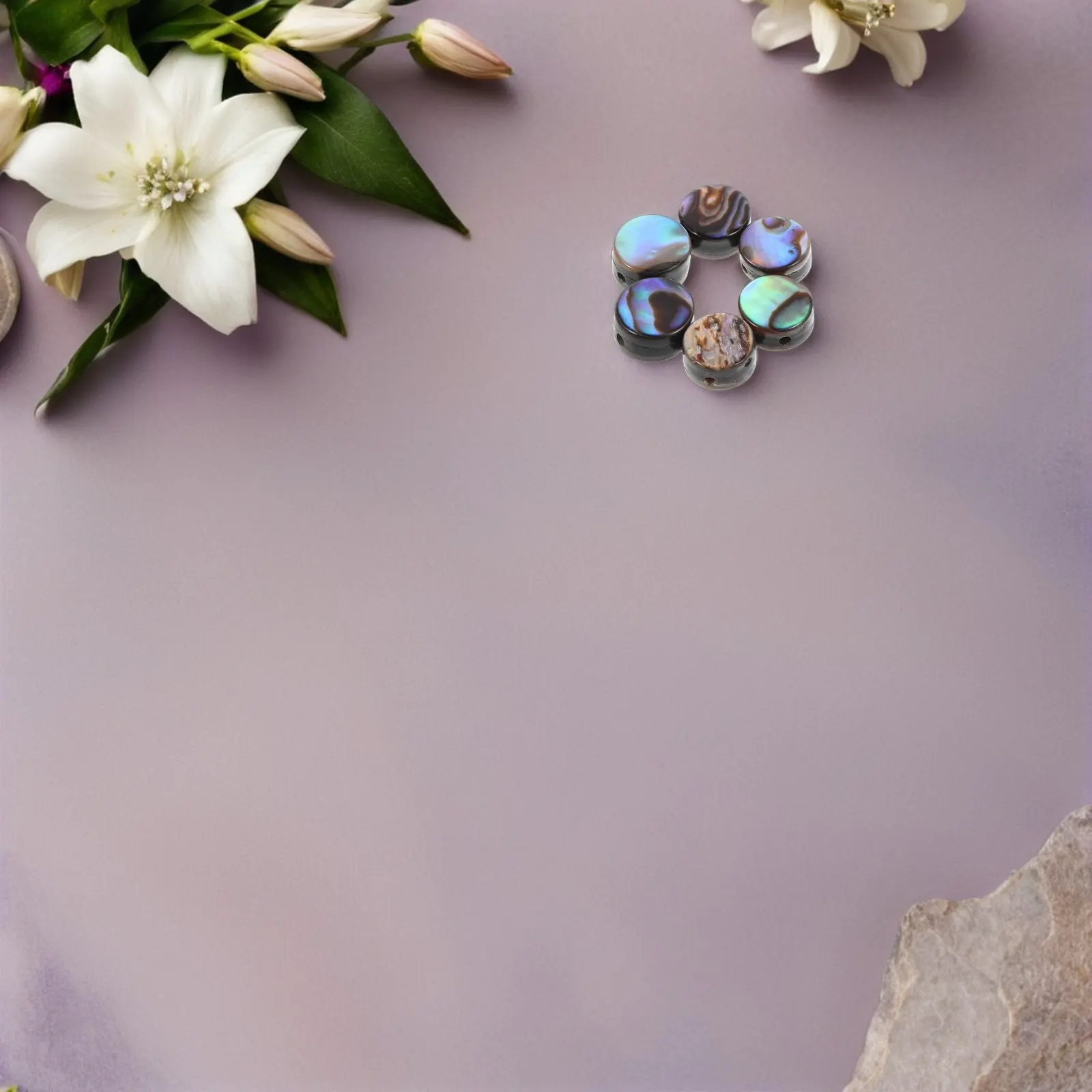 

20Pcs Abalone Disc Beads 6Mm Mini Charms with Holes for Fashion Jewelry Making Beads Supplies DIY Craft Necklaces Bracelets