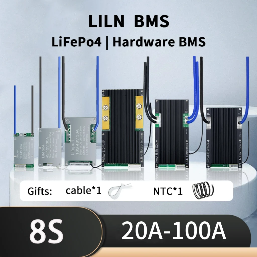 DALY NTC Hardware BMS Lifepo4 4S 12V 8S 24V 16S 48V 40A 60A 100A per batteria
