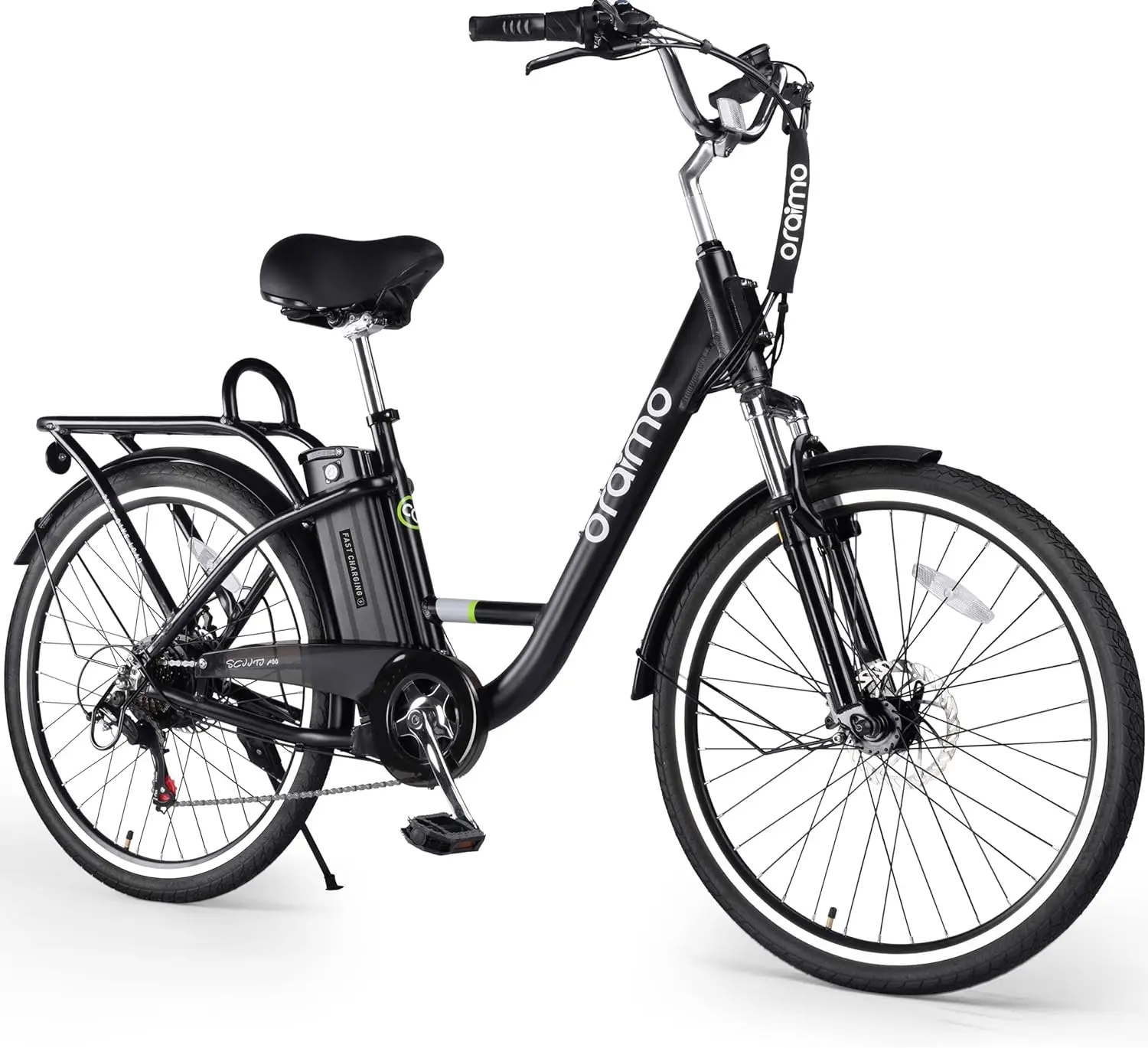 

NewElectric Bike for Adults 3.5H Fast Charge Up to 40 Miles Removable Battery, 26" City Cruiser Ebike 2X Load Rear Rack