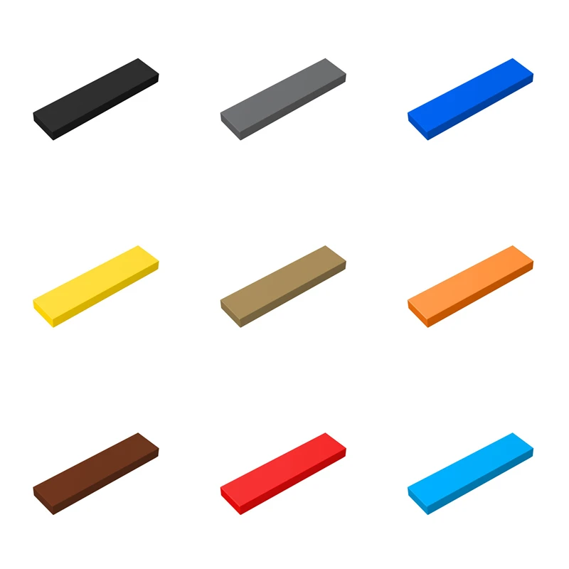 100pcs 2431 Thin Flat Tile 1 x 4 Dots Buildings Blocks Toys For Children Compatible Educational Creative Size Gift DIY MOC