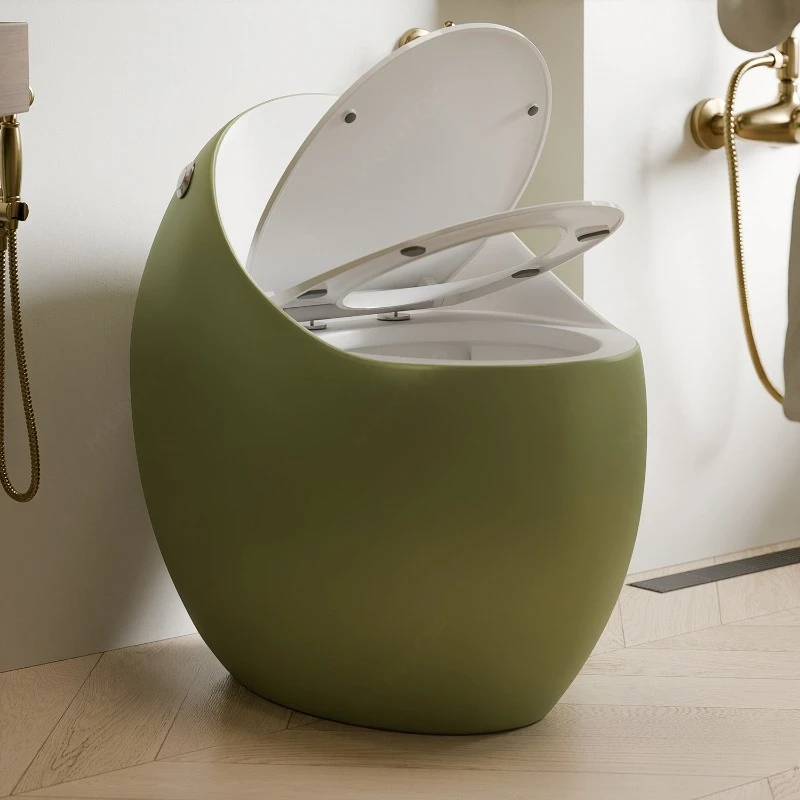 Retro green siphon ceramic toilet anti-blocking and splash-proof special toilet for household toilets