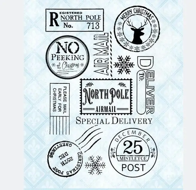 New Christmas post Transparent Silicone Clear Rubber Stamp Cling Diary Scrapbooking DIY