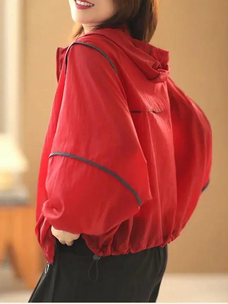 

Женская летняя тонкая бейсбольная куртка Long Sve с защитой от ультрафиолета, дышащая легкая верхняя одежда, свободная посадка, дизайн на молнии, повседневная...