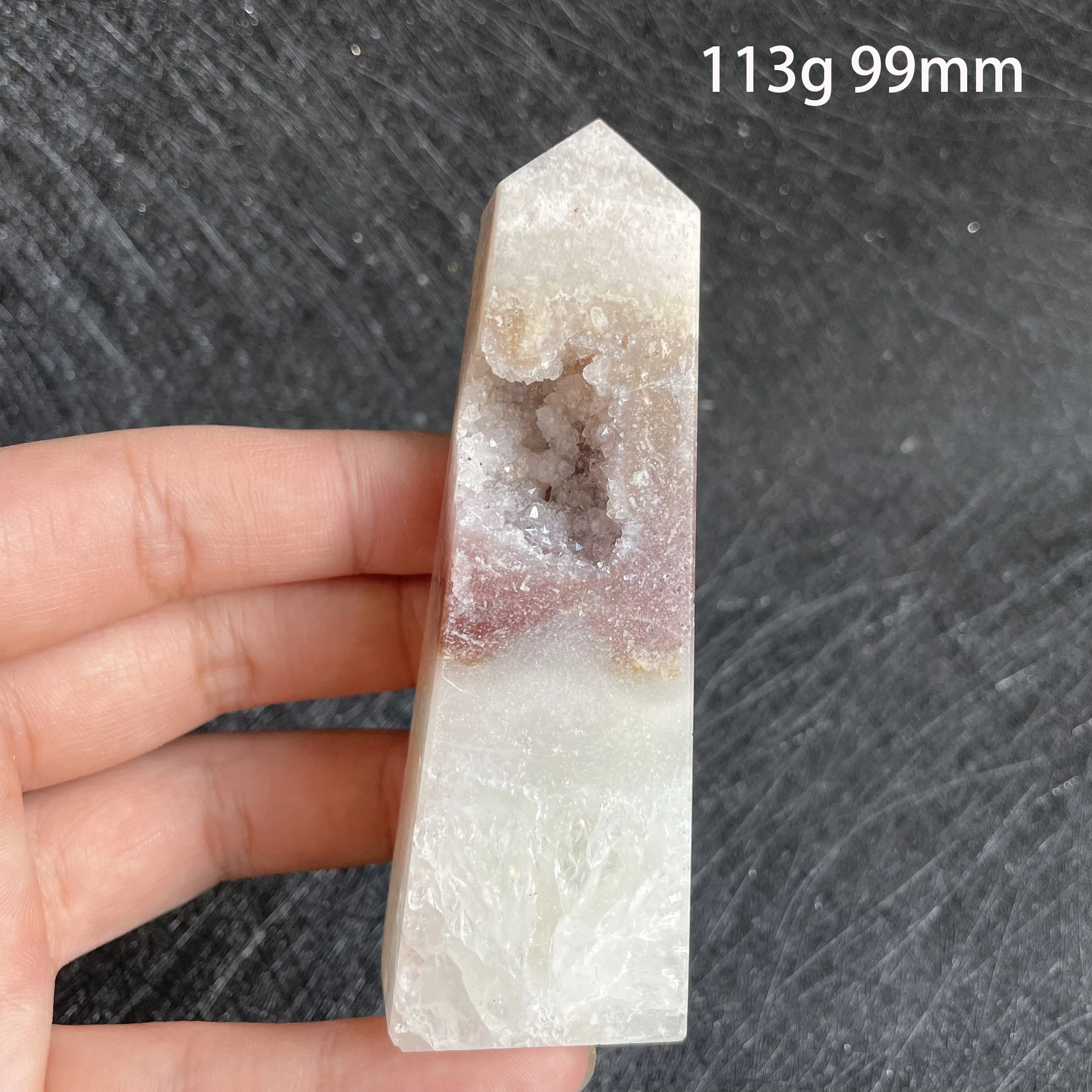 Natural Stone Sakura Pink Agate Tower Crystal Wand Quartz Point Decor Polished Obelisk Divination Healing Gift Reiki Feng Shui