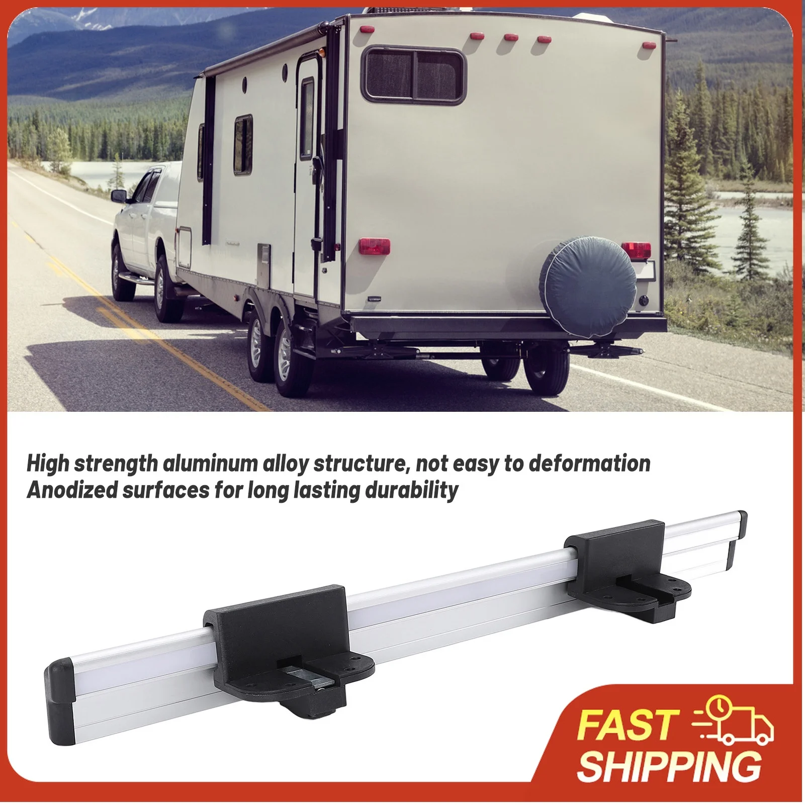 

20 Inch RV Table Rail Kit, Aluminum Alloy Anodized for Strong Support in Motorhome Trailer Boat, Easy Detachable