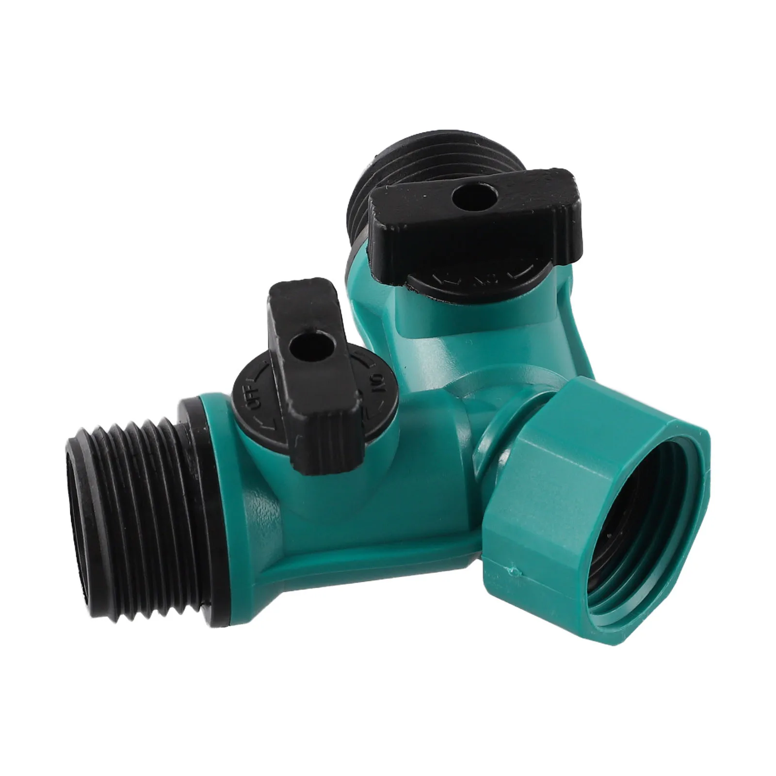 Y Type 2 Outlet Hose Splitter for Outdoor Tap with ABS Material and Independent Rotary Switches for Flow Management