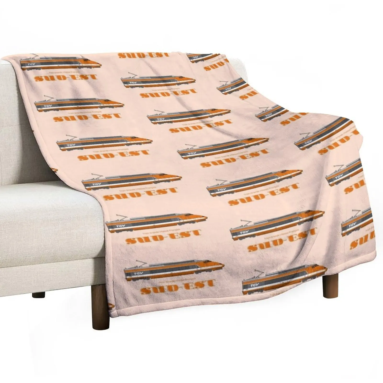 TGV Sud-Est قاطرة عمل فني رمي بطانية نزهة تأثيري أنيمي البطانيات وبطانيات قيلولة