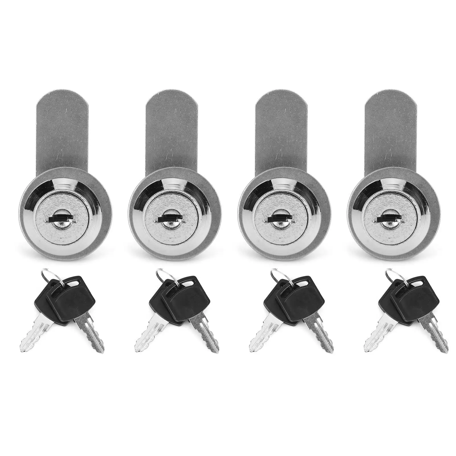 4Pcs Cam Lock Toolbox Drawer Cabinet Locker Replacement Tubular with Keys for trailer RV 15mm Dia Iron for trailer Drawer Lock