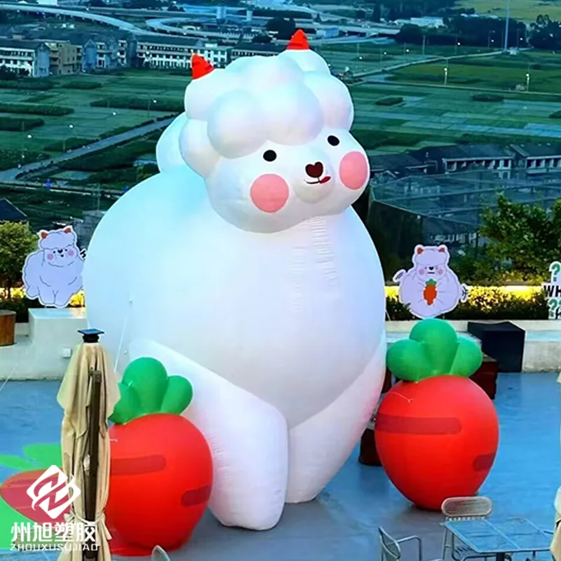 

Inflatable alpacas, animal air models with blowers, outdoor shopping mall square decoration props