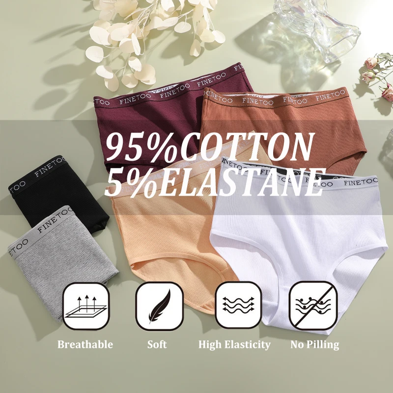 6 ks bezešvé bavlněné kalhotky s vysokým pasem pro ženy, měkké a pohodlné elastické spodní prádlo, 6 jednobarevných kalhotek, velikost S-XXL - náhled 5