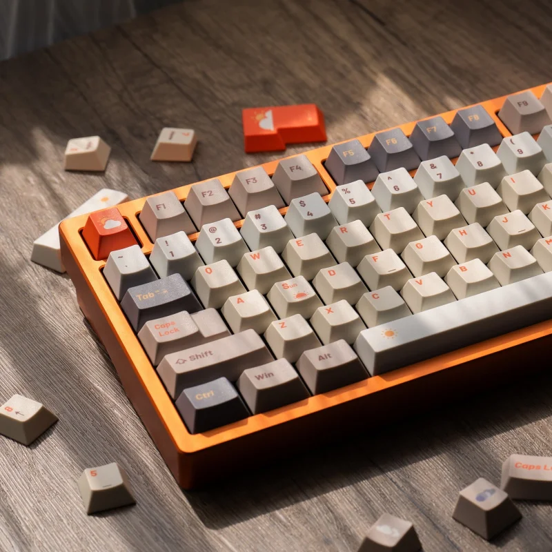 

Колпачки для клавиш Weather Keycaps с оригинальной боковой гравировкой и полупрозрачным дизайном, PBT, пятисторонняя сублимация, для механических клавиатур.