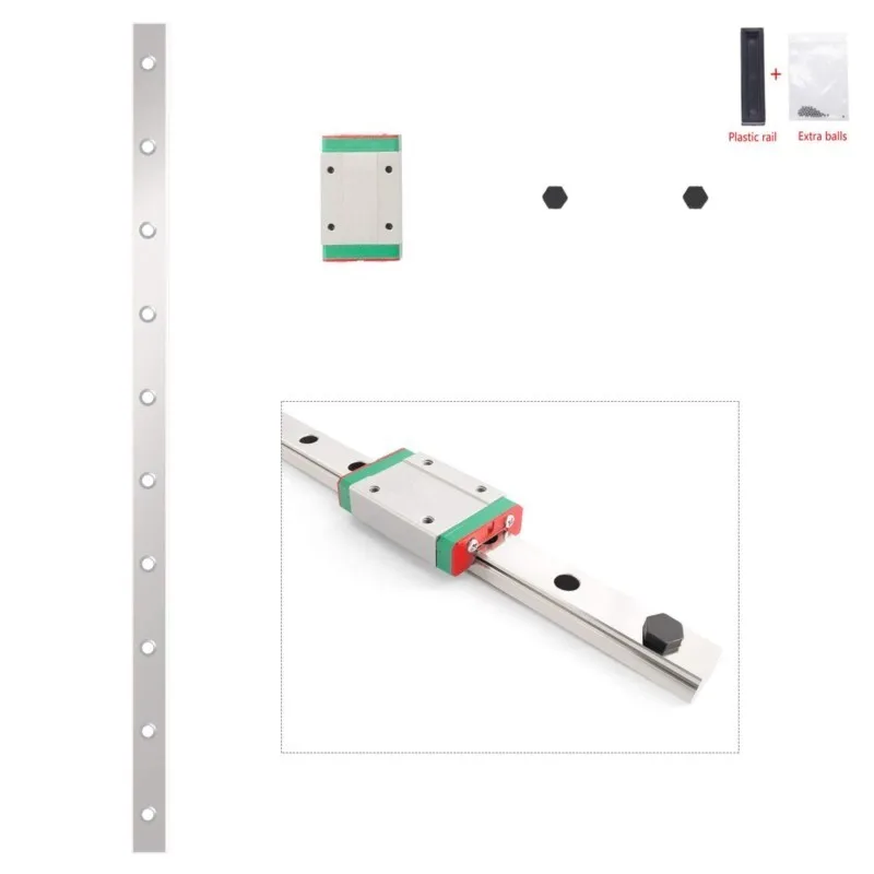 12mm 선형 가이드 MGN12 레일 100 150 200 250 300 350 400 4... - 2