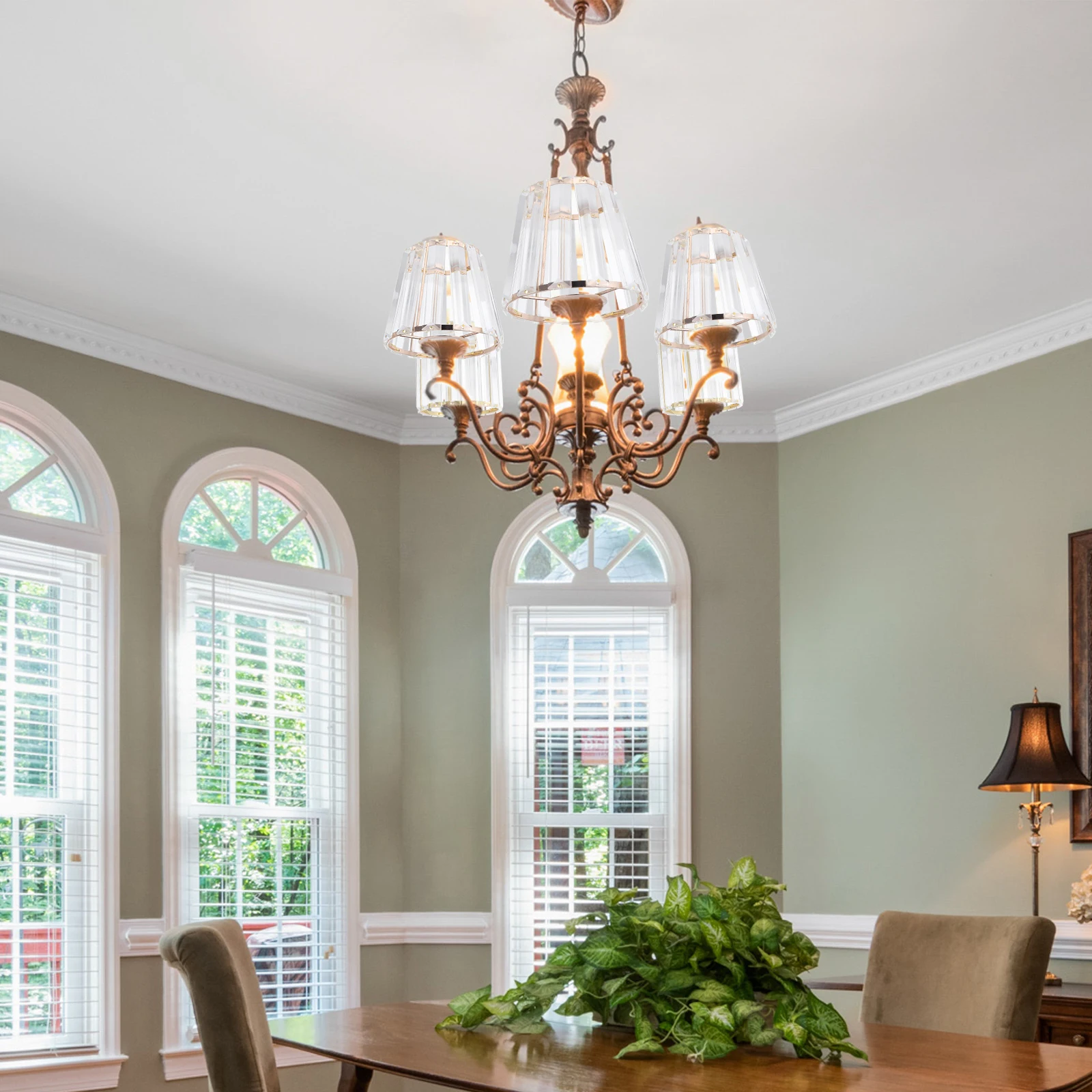 

Crystal Lamp Shade Iron Art Wall Lamp Cover For Bedroom Living Room Decorative Ceiling Light Diffuser Shade