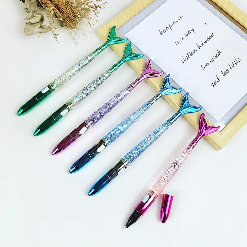 4 Pcs Wholesale high value creative mermaid neutral pen plating gradual change student stationery