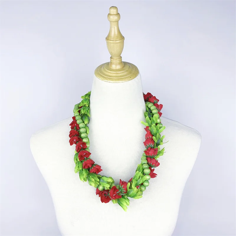 2023 vendita calda Mokihana con Pakalana e Rose Lei 24/36/40/50 pollici artificiale hawaiano Leis Island Festival accessori per feste