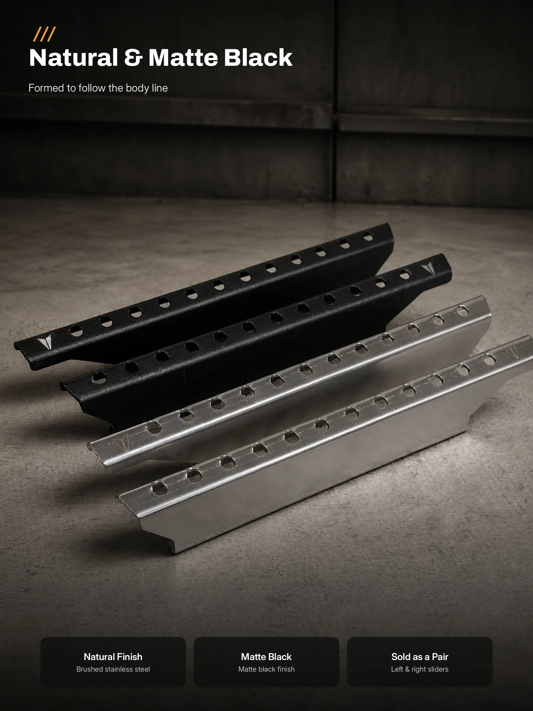 Side Rock Sliders for Vanquish VS4-10 Origin & Pro, Stainless Steel Bolt-On Direct Replacement, 1/10 RC Crawler OP Parts