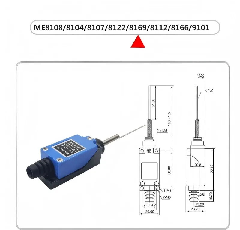 Endschalter ME-8108, ME-8104, ME-8111, ME8112, ME9101 und ME8167 – Detail 8