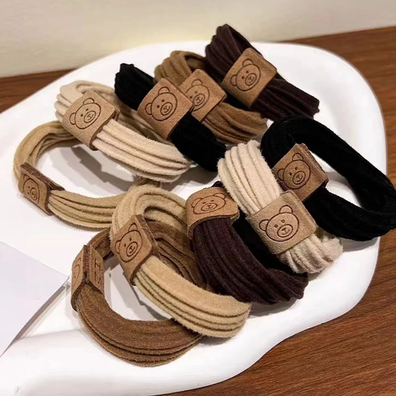 High Elasticity Thickened Durable Headband Headband Hair Tie Cute Bear Rubber Band Women's Hair Accessories