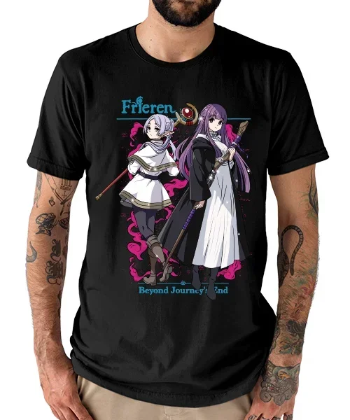 Camiseta unisex Sousou no Frieren Amigas y Maestra Fern Cotton anime T-shirt