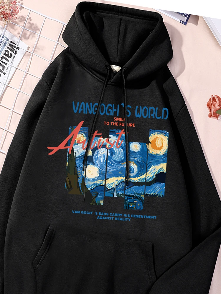 Van Gogh'S World Printed Womens Sweatshirts Vintage Creativty Tracksuit Fashion O-Neck Sport Shirts Classic Essential Clothes