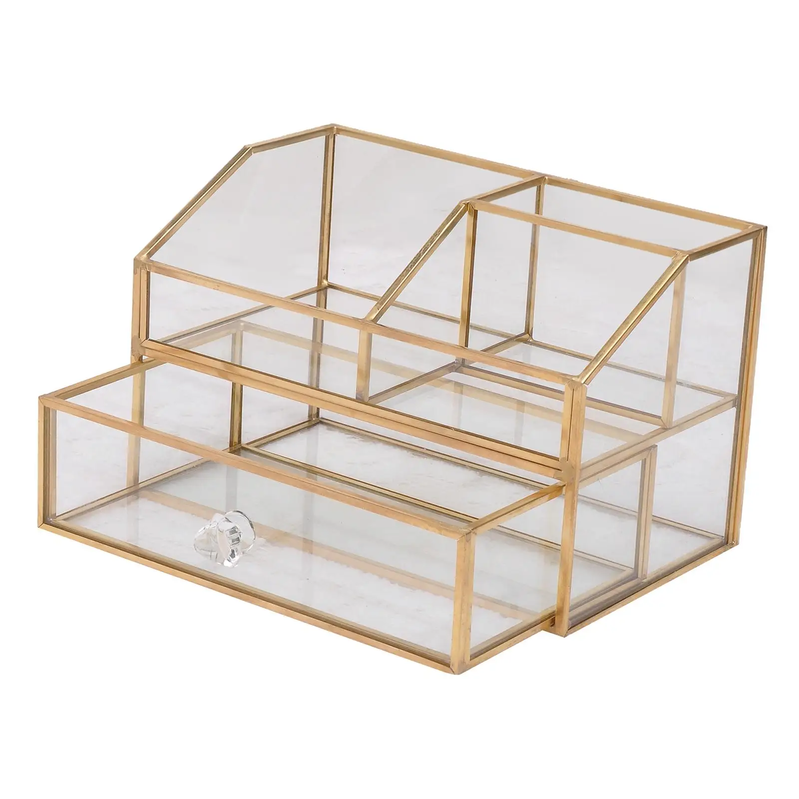

Glass Cosmetic Storage Box Drawer Box Organizer for Desktop Dressing Table
