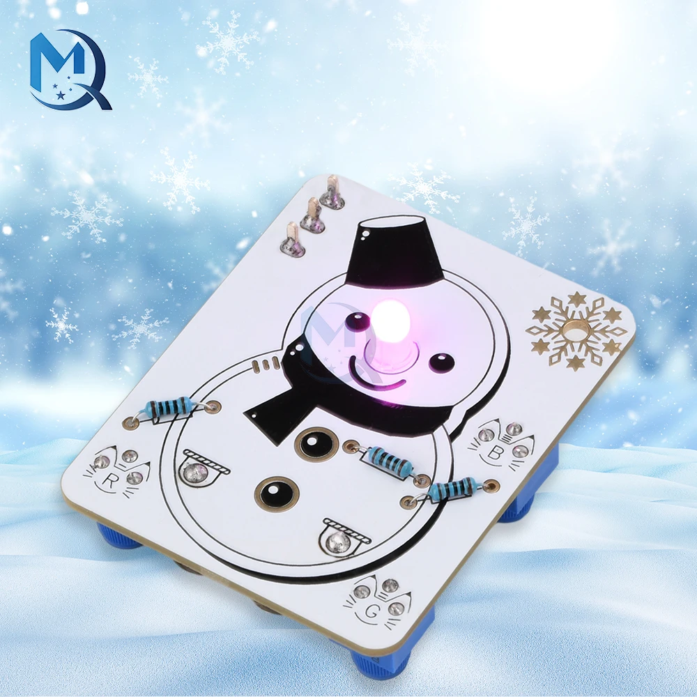 LED Snowman Electronic Beginner Learning Welding Fun DIY Kit LED Light Emitting Tube Module